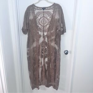 Boho Plus Size Lace Tie Waist Cardigan